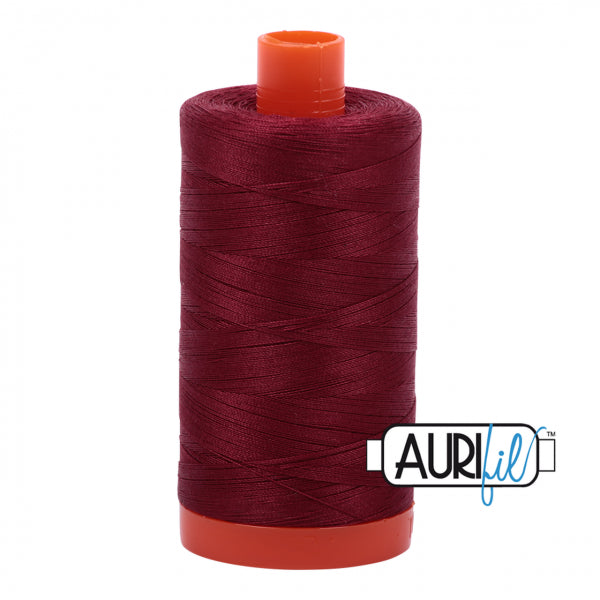 Aurifil 50 WT Cotton Thread Colour: Dark Carmine Red 2260