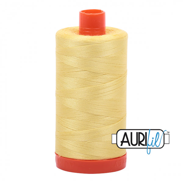 Aurifil 50 WT Cotton Thread colour Lemon 2115