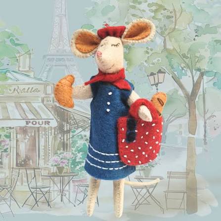 Corrine Lapierre Felt Little Mouse in Paris