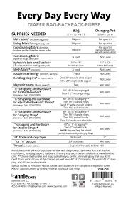 Every Day Every Way Diaper Bag Backpack purse Pattern  byannie