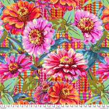 Festival by Odile Bailloeul Giant Zinnias 108" wide Quilt Backing QBOB002 Pink