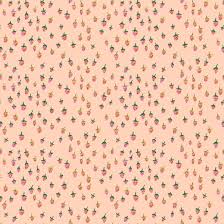 Heather Ross Favorites - Tiny Strawberries with peach background