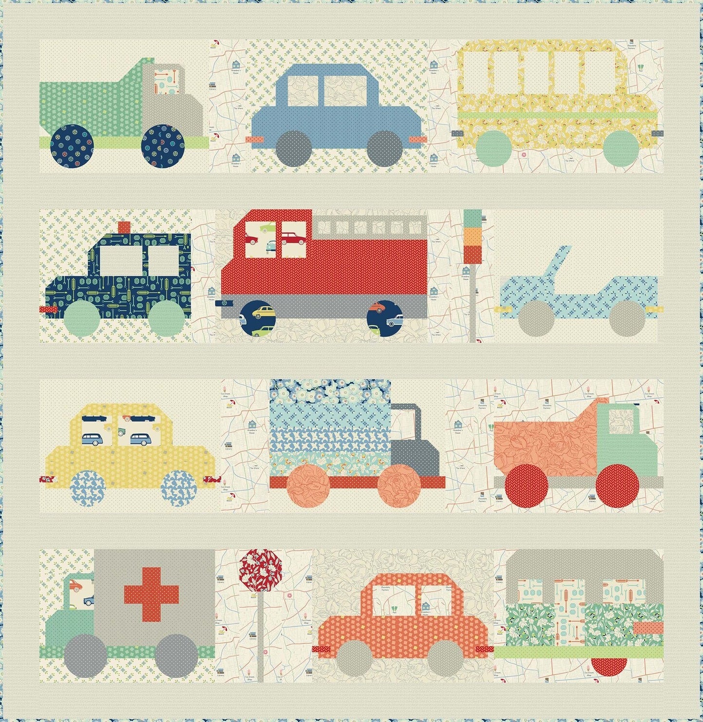 Car Show Pieced Quilt Pattern