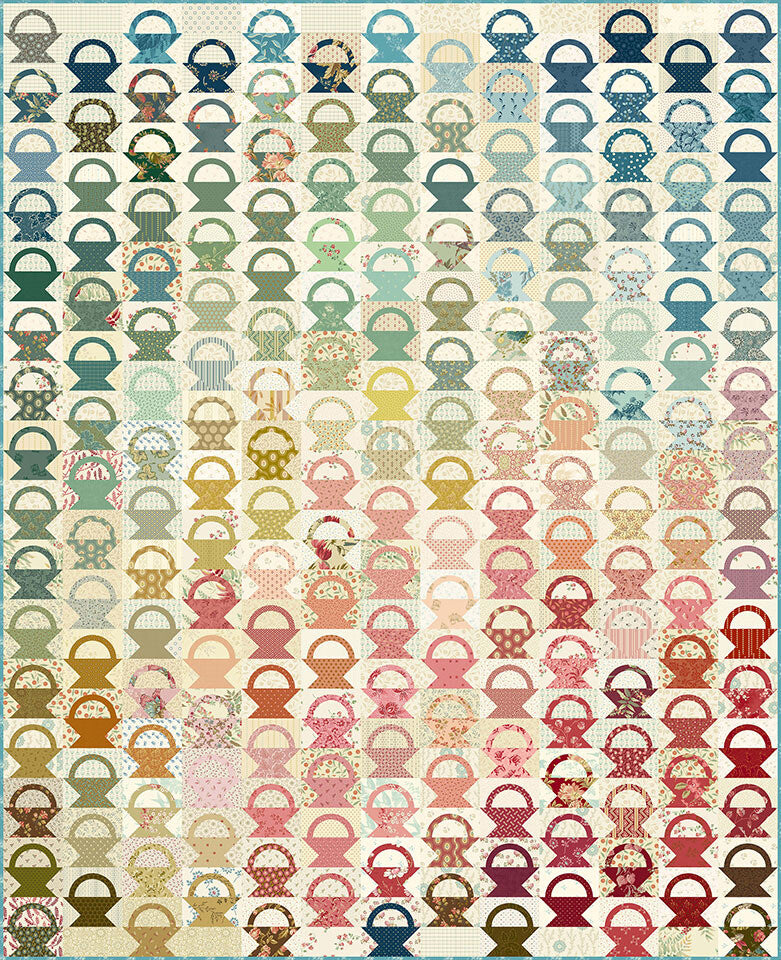 Charm Basket Pieced Quilt Pattern