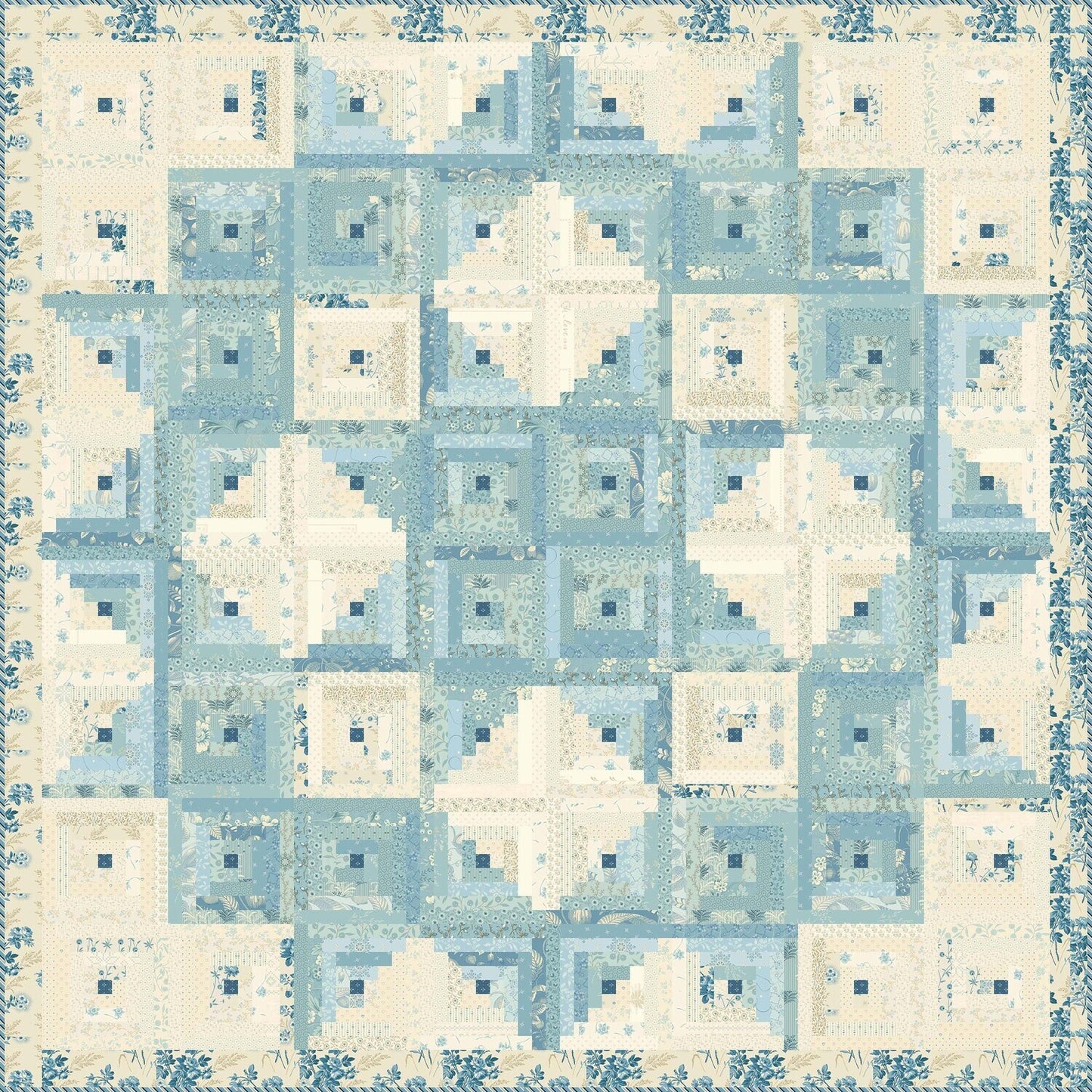 Pioneer Log Cabin Pieced Quilt Pattern
