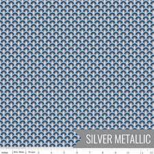Liberty Cotton Deco Sprigs blue metallic LB0477.5916B