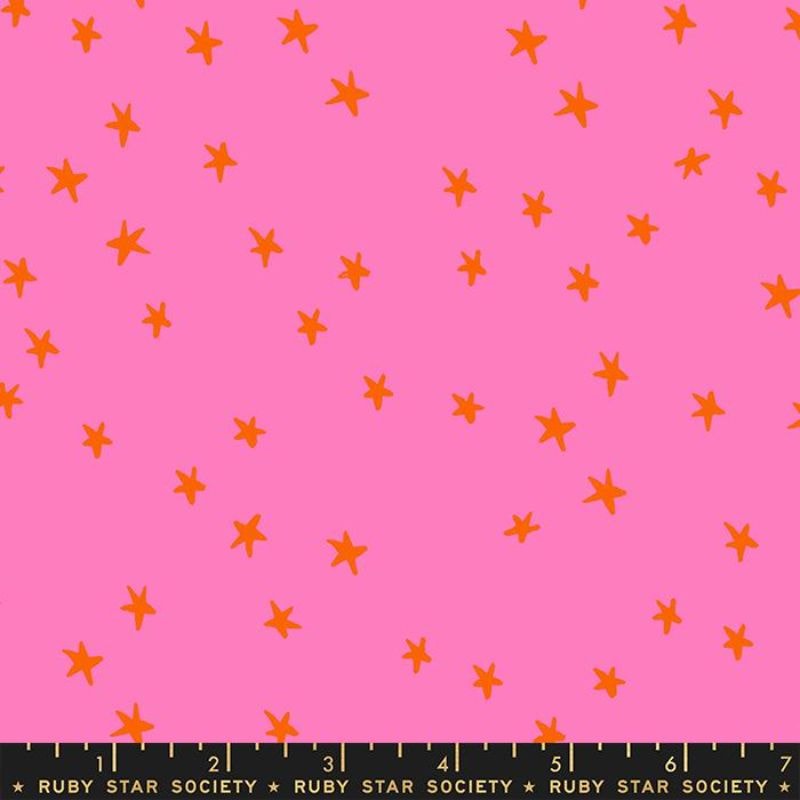 Starry by Ruby Star Starry Large orange stars on pink