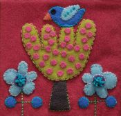 Pre Cut Wool Applique Pack Bird and Tree Colourway 1
