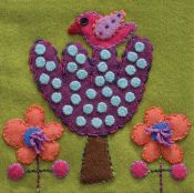 Pre Cut Wool Applique Pack Bird and Tree Colourway 3