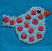 Pre Cut Wool Applique Pack Polka Dot Bird Colourway 2