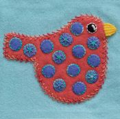 Pre Cut Wool Applique Pack Polka Dot Bird Colourway 3