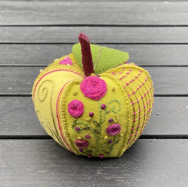 Embroidered Autumn Apple Kit Yellow by Ngaire Montgomery-Williams