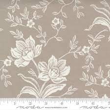 Moda Woodcut Florals Grey - White 108" Wide Backing
