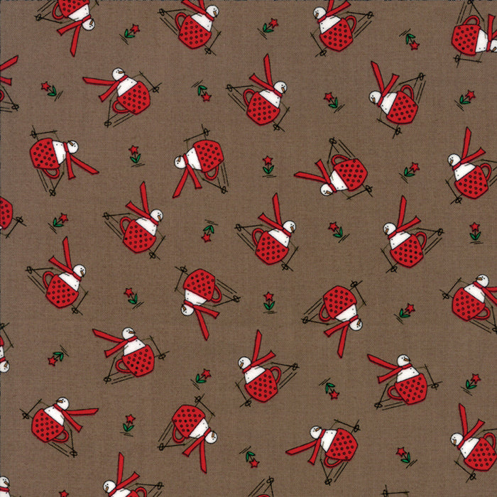 Merry Merry Snowdays - snowmen in teacups brown by Bunnyhill Designs 2941-16