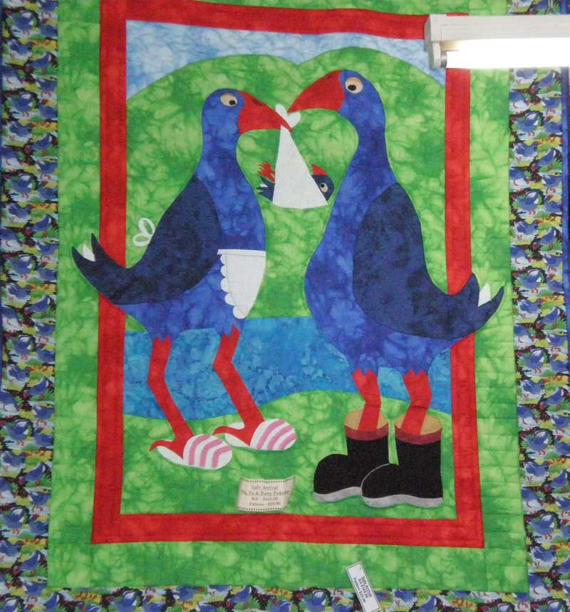 Safe Arrival - Ma, Pa and Baby Pukeko