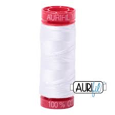 Aurifil 12wt. 50 mtr spool. 2024 White
