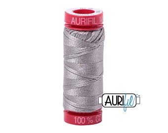 Aurifil 12wt. 50 mtr spool. 2620 Stainless Steel