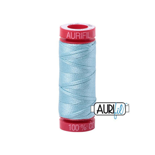 Aurifil 12wt. 50 mtr spool. 2805 Light Grey Turquoise