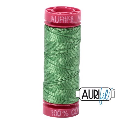Aurifil 12wt. 50 mtr spool. 5023 Medium Green
