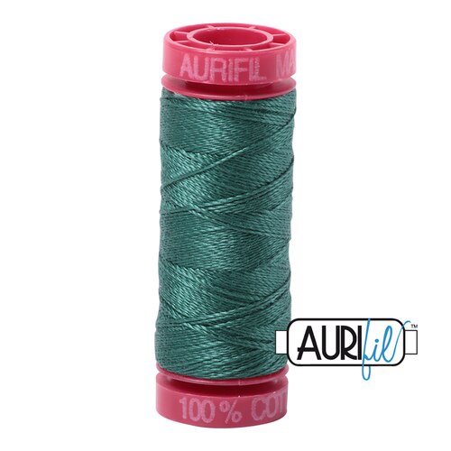 Aurifil 12wt. 50 mtr spool. 4129 Turf Green