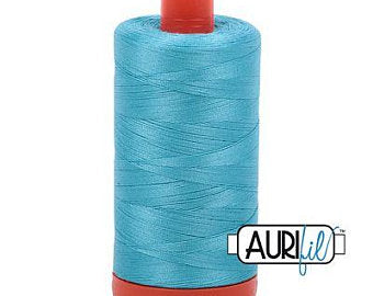 Aurifil 50 WT Cotton Thread Colour: Bright Turquoise 5005