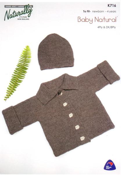 Baby Jacket and Hat pattern 4ply or DK - K716