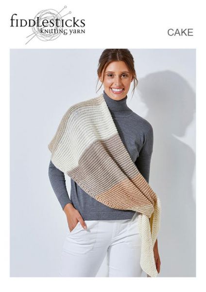 Cake Garter Stitch Shawl Knitted Sideways Easy TX582