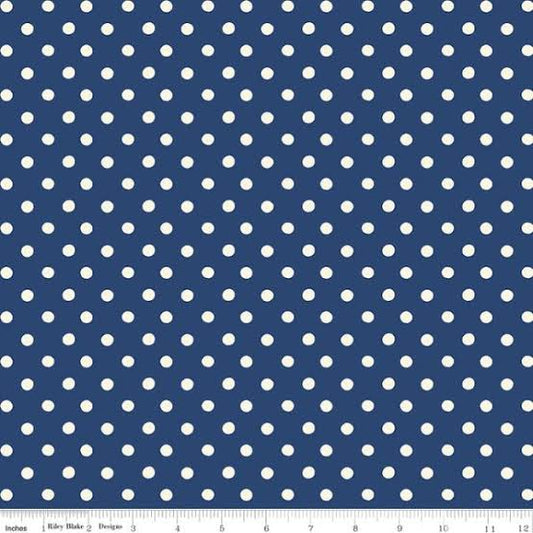 Cath Kidston Signature Collection Button Spot Navy C18374
