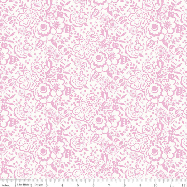 Liberty Cotton Lindy Silhouette Pink LB0477.5919A