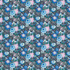Liberty Cotton Mini Lindy Pops Blue LB0477.5918A