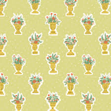 Liberty Cotton - Garden Party - Jardiniere Spot Green