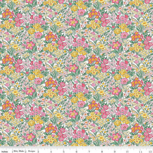 Liberty Cotton - Garden Party - Blooming Flowerbed C