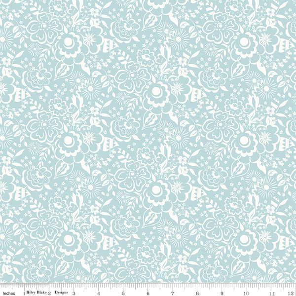 Liberty Cotton Lindy Sihlouette Blue LB0477.5919B