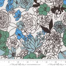 Alli K Designs - True to Hue - Blue, black and white floral