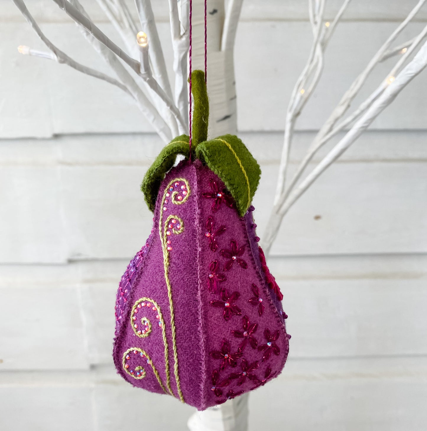 Luxurious Pear Kit - Bright Colourway - Damson Plum Designed by Ngaire Montgomery-Williams 5½" High