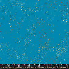 Ruby Star Society Speckled Bright Blue and Metallic by Radisha Coleman