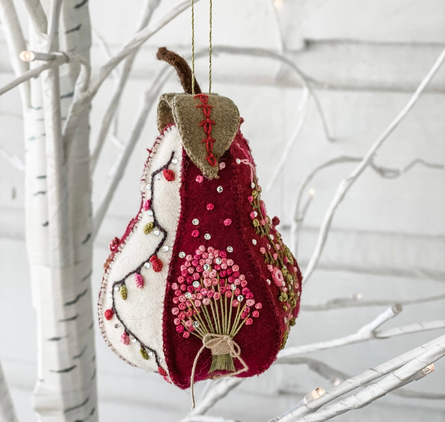 Luxurious Pear Kit - French Country Colourway - Rouge Pear Designed by Ngaire Montgomery-Williams 5½" High