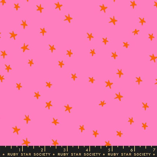 Starry by Ruby Star Starry Large orange stars on pink