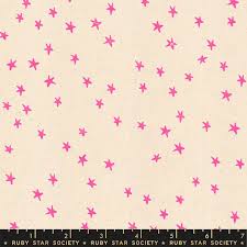 Starry by Ruby Star Starry Large fuoro pink stars on cream