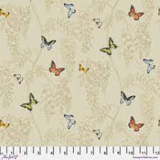 Woodland Blooms by Sanderson Wisteria and Butterflies