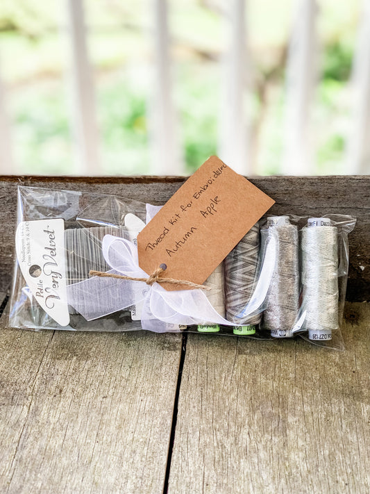 Thread Kit for Embroidered Autumn Apple - Silver