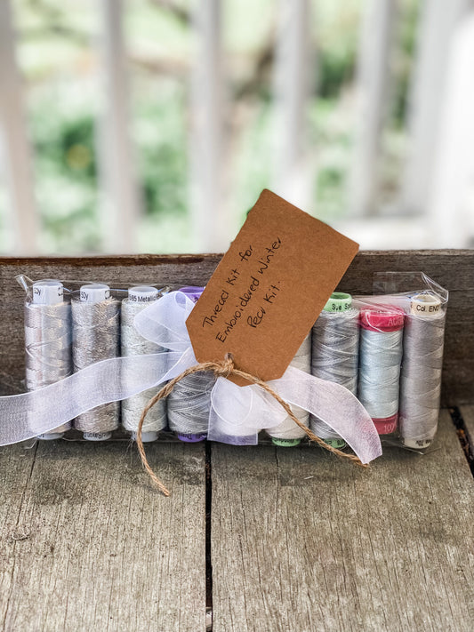 Thread Kit for Embroidered Winter Pear