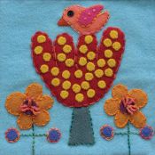 Pre Cut Wool Applique Pack Bird and Tree Colourway 4