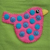 Pre Cut Wool Applique Pack Polka Dot Bird Colourway 4