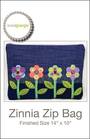 Zinnia Zip Bag by Sue Spargo