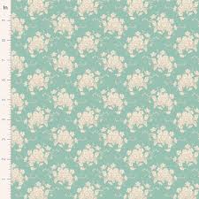 Tilda Sunday Brunch White Flower Teal