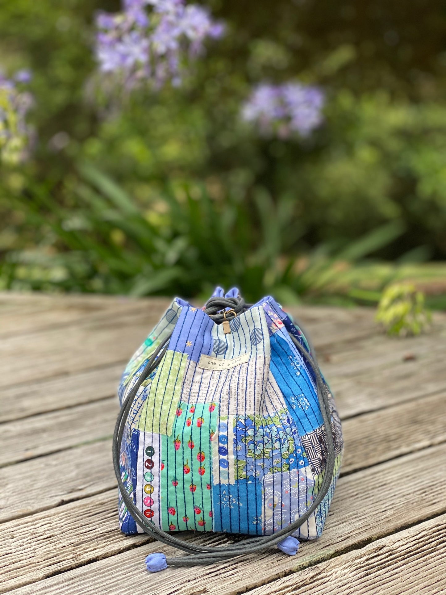 Boro Drawstring Rice Bag Kit Blue